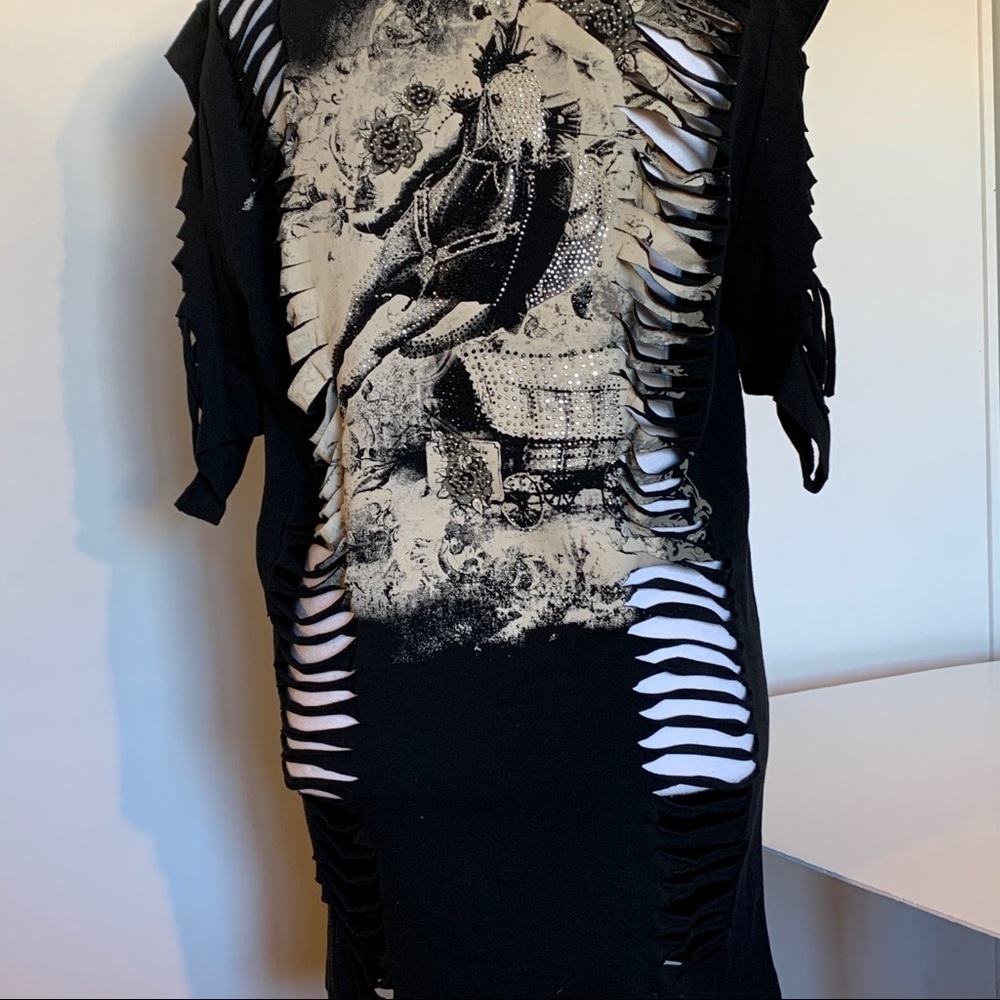 LA Bus Stop Bling Roper Cowgirl Shred Plus NWT Top - Picture 10 of 12